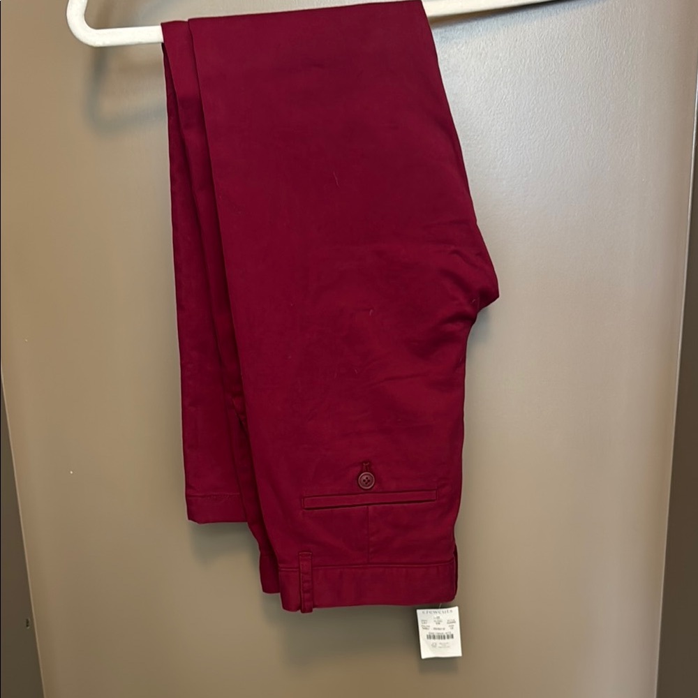 Boys burgundy tags-on Crewcuts khakis